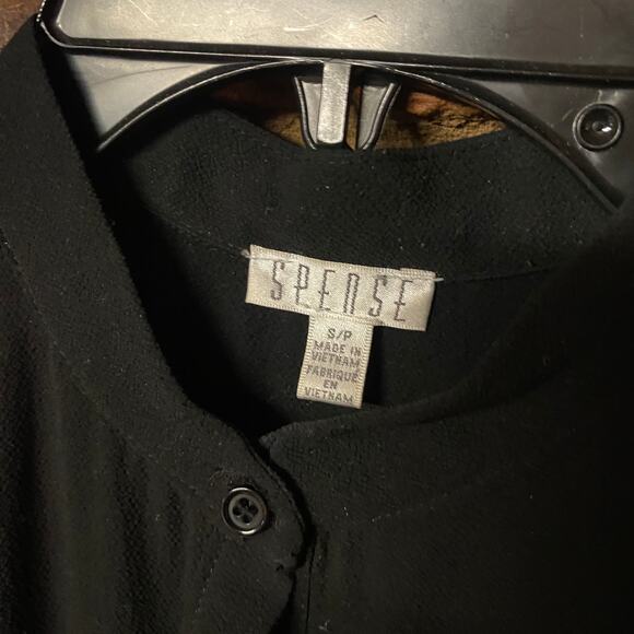 Spense Black Chiffon Sleeveless Button Down Midi Dress Women's Size Small - Picture 4 of 7